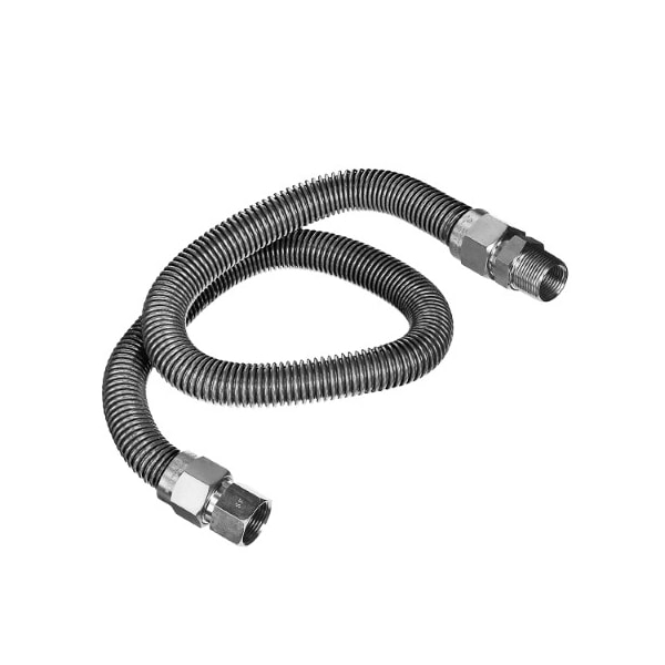 Flextron Gas Line Hose 3/8'' O.D. x 72'' Length 1/2" x 3/8" FIP Fittings, Stainless Steel Flexible Connector FTGC-SS14-72E - main